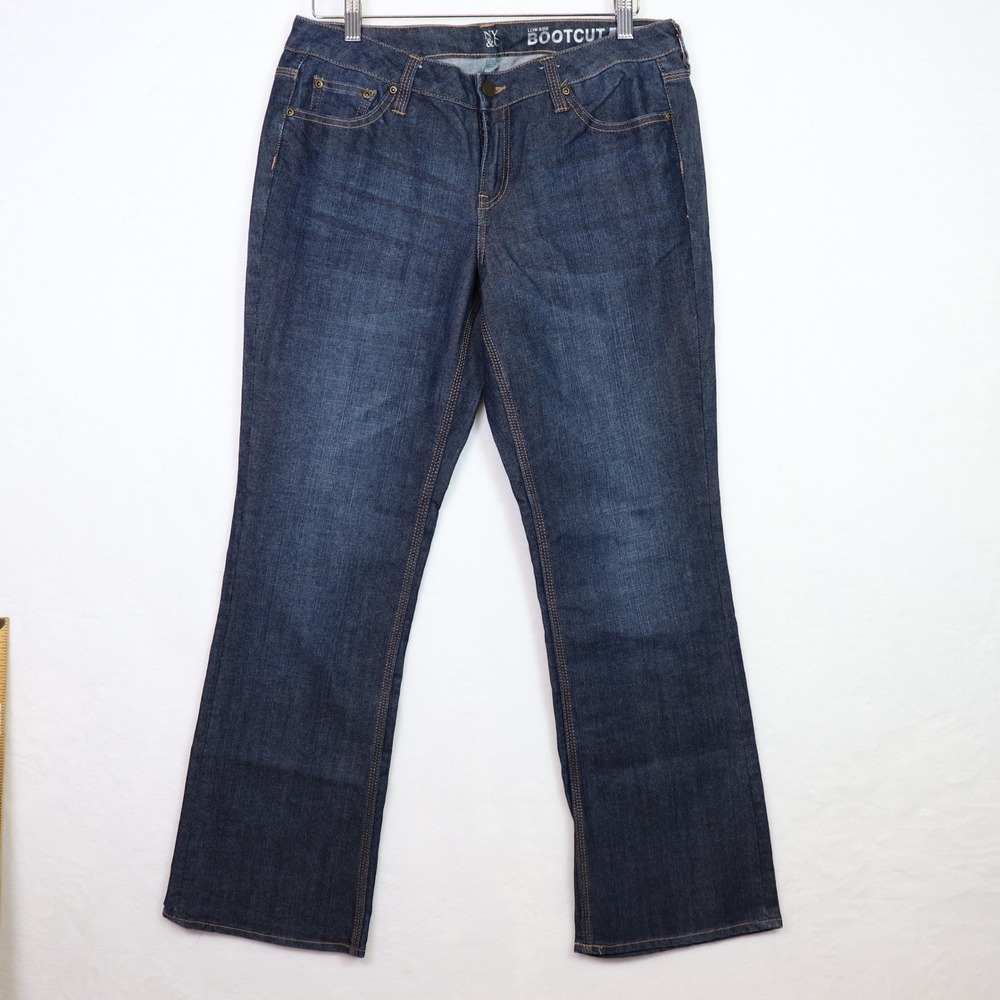 NY&C Dark Wash Low Rise Curvy Bootcut Jeans 12 Petite